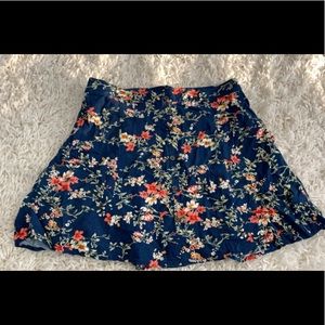 High Waisted Floral Navy Skirt Size M